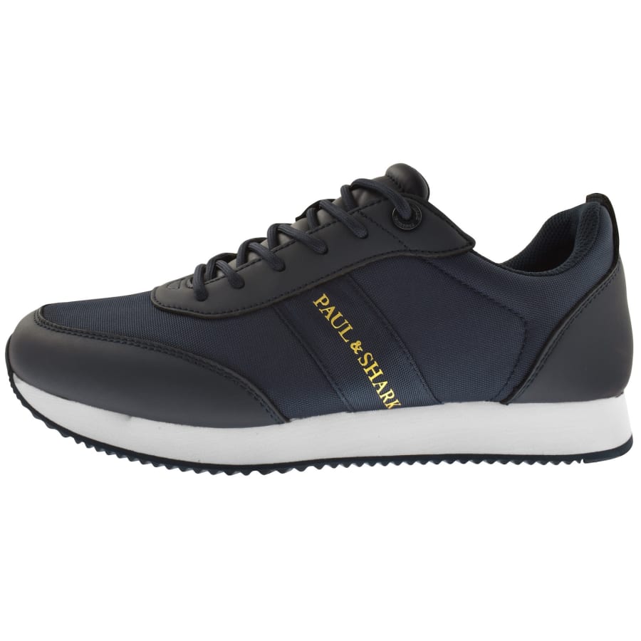 Paul And Shark Logo Trainers Blue Mainline Menswear